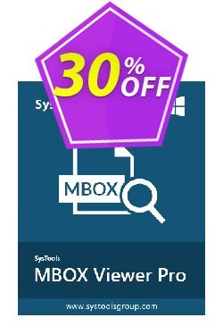 30% OFF SysTools MBOX Viewer Pro - 10 User License  Coupon code