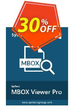 30% OFF SysTools MBOX Viewer Pro - 50 User License  Coupon code