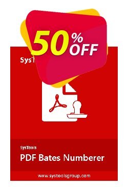 50% OFF SysTools PDF Bates Numberer - Business  Coupon code