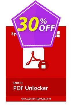 30% OFF SysTools PDF Unlocker - Enterprise Coupon code