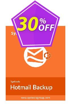 30% OFF Systools Hotmail Backup - 25 Users  Coupon code