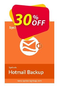 30% OFF Systools Hotmail Backup - 50 Users Coupon code