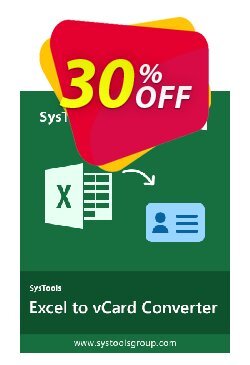 30% OFF RecoveryTools for MS Excel to vCard - Academic License  Coupon code