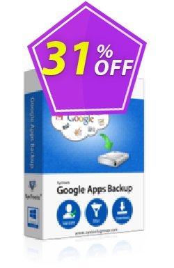 31% OFF Google Apps Backup - 10 Users License Coupon code