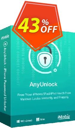 43% OFF AnyUnlock - Remove Screen Time - 1-Year/5 Devices Coupon code