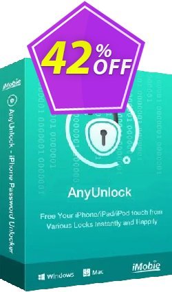 42% OFF AnyUnlock for Mac - iDevice Verification - 3-Month Coupon code