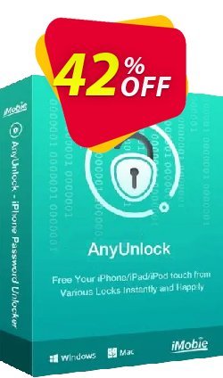42% OFF AnyUnlock for Mac - iDevice Verification - One-Time Purchase/5 Devices Coupon code