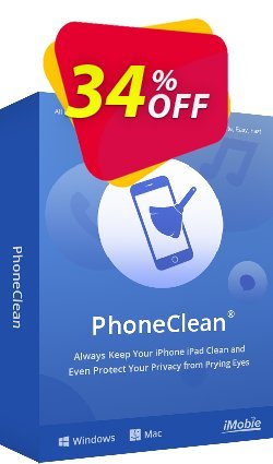 34% OFF PhoneClean Pro - 1 year  Coupon code