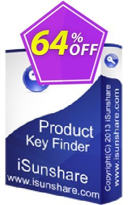 64% OFF iSunshare Product Key Finder Coupon code