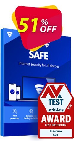 51% OFF F-Secure SAFE Coupon code