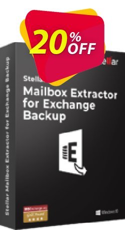 20% OFF Stellar Mailbox Extractor for Exchange Backup Coupon code