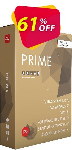 61% OFF Avira Prime 3 years, verified