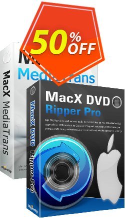 MacX DVD Ripper Pro + MacX MediaTrans Lifetime Coupon discount 50% OFF MacX DVD Ripper Pro + MacX MediaTrans Lifetime, verified - Stunning offer code of MacX DVD Ripper Pro + MacX MediaTrans Lifetime, tested & approved