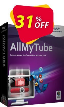 30% OFF Wondershare AllMyTube for Windows (Lifetime, 1 Year, Family license), verified