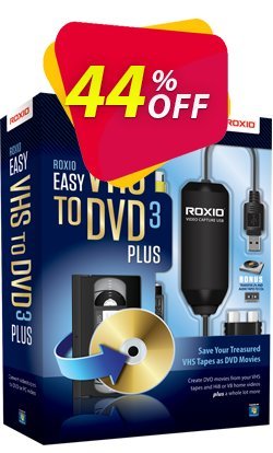 44% OFF Roxio Easy VHS to DVD 3 Plus Coupon code