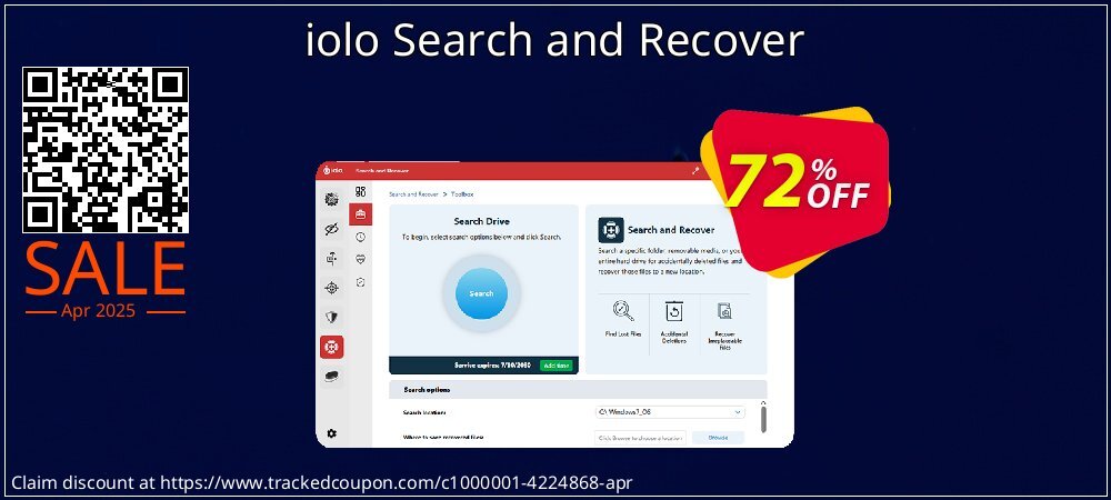 iolo Search and Recover coupon on National Pizza Party Day discount