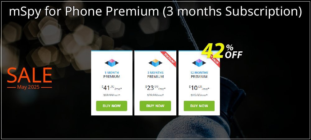 mSpy for Phone Premium - 3 months Subscription  coupon on World Whisky Day offering sales