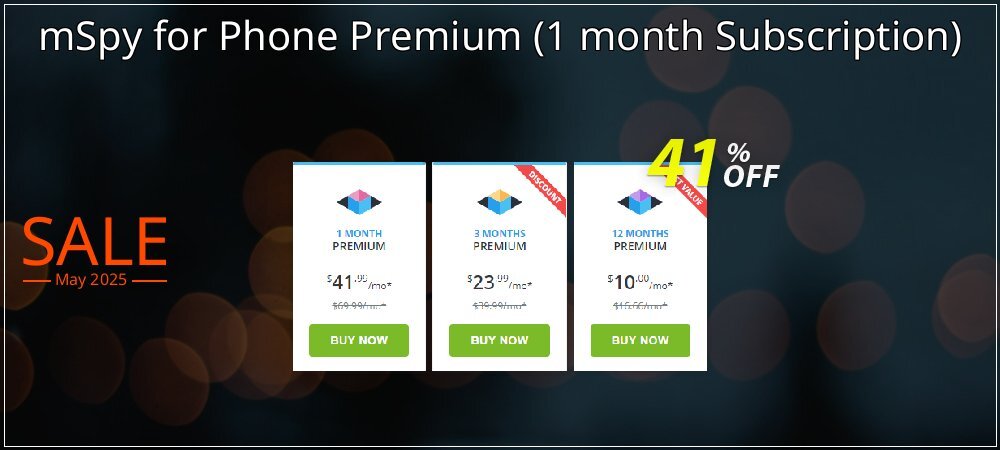 mSpy for Phone Premium - 1 month Subscription  coupon on National Pizza Party Day discounts