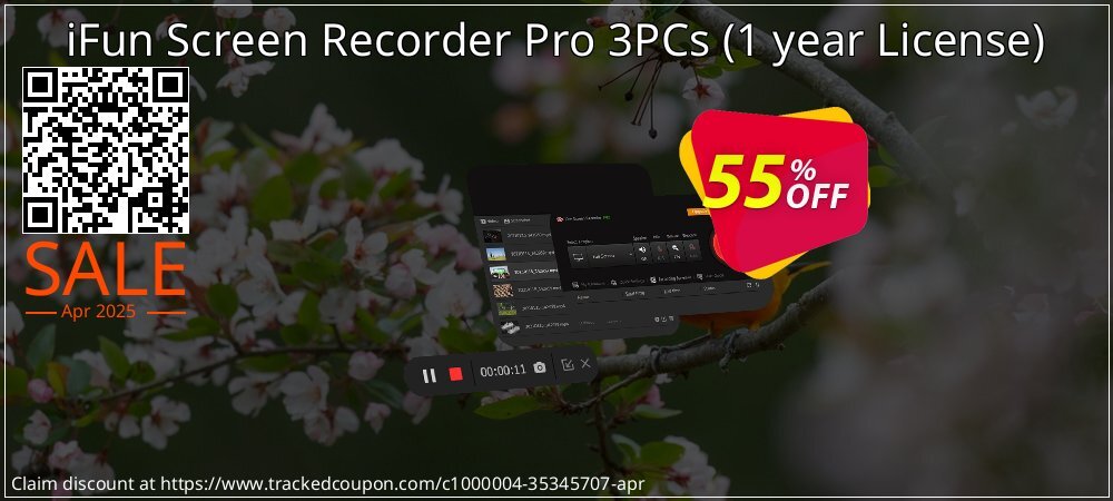 iFun Screen Recorder Pro 3PCs - 1 year License  coupon on April Fools' Day offering sales