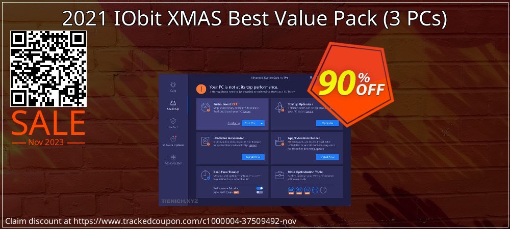 Get 90% OFF 2021 IObit XMAS Best Value Pack (3 PCs) offering sales
