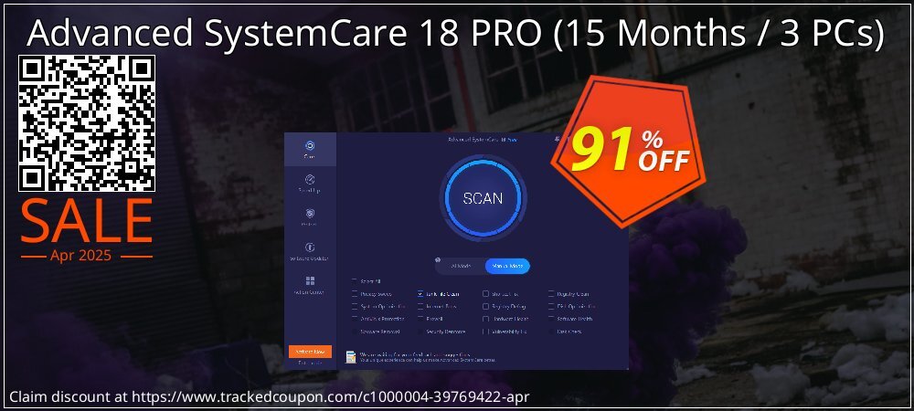 Advanced SystemCare 18 PRO - 15 Months / 3 PCs  coupon on April Fools' Day offering discount