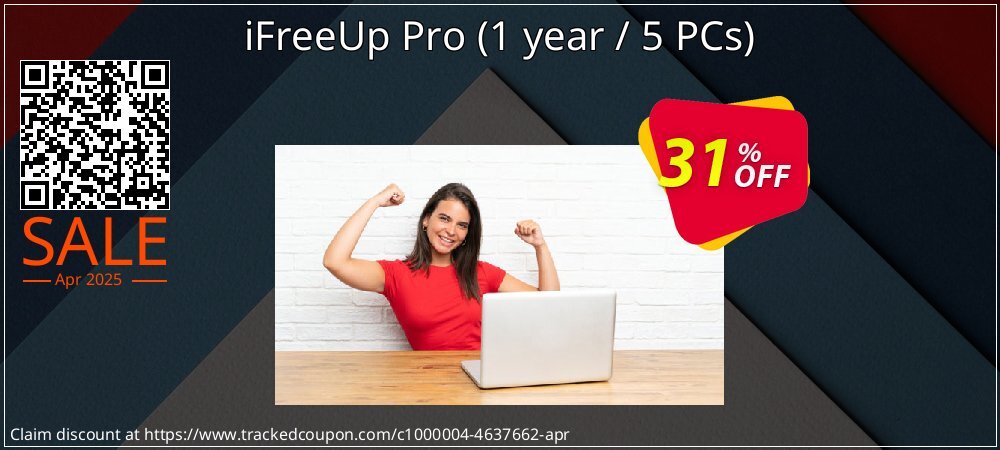 iFreeUp Pro - 1 year / 5 PCs  coupon on April Fools' Day offering sales