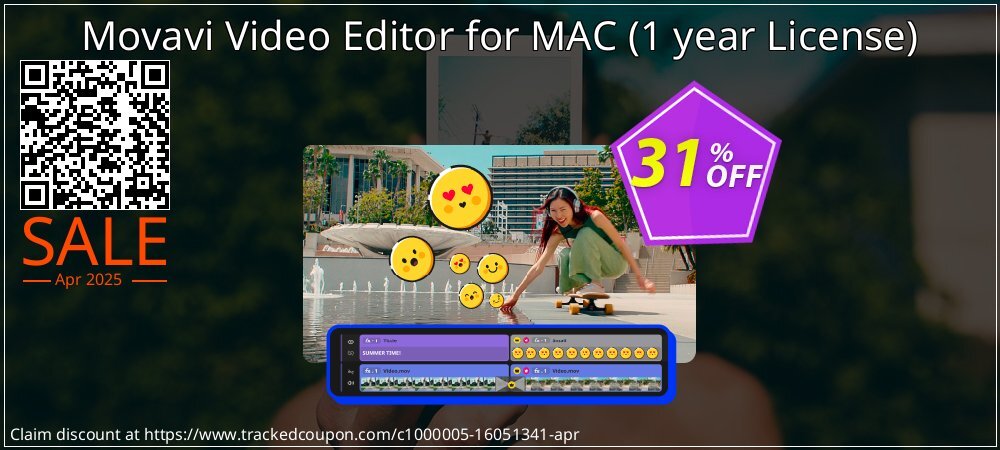 Movavi Video Editor for MAC - 1 year License  coupon on National Loyalty Day discount