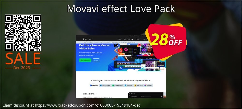 Get 20% OFF Movavi effect Love Pack offering sales