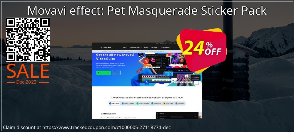 Movavi effect: Pet Masquerade Sticker Pack coupon on National Smile Day deals