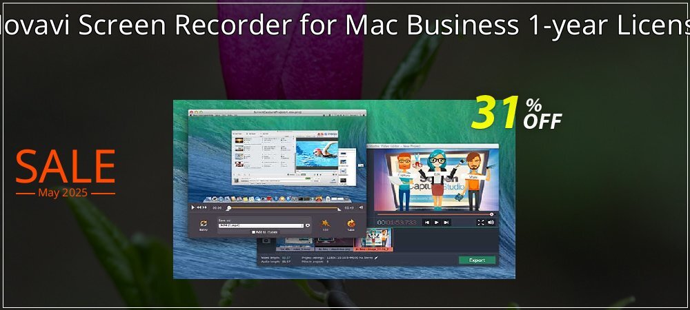 Movavi Screen Recorder for Mac Business 1-year License coupon on National Smile Day super sale