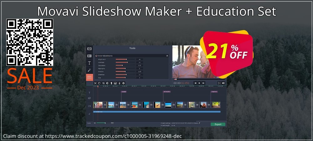 Movavi Slideshow Maker + Education Set coupon on New Year's Day offer