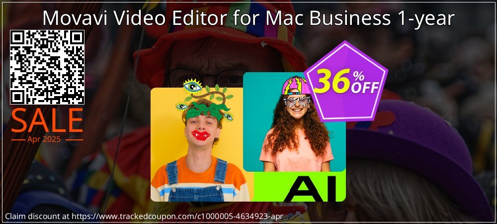 Movavi Video Editor for Mac Business 1-year coupon on Easter Day discount