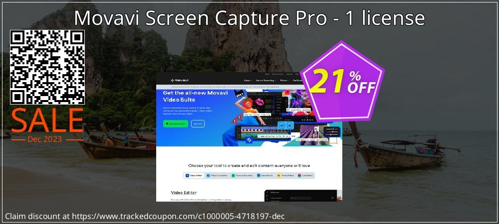 Movavi Screen Capture Pro - 1 license coupon on National Memo Day deals