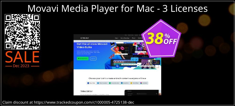 Movavi Media Player for Mac - 3 Licenses coupon on National Cheese Day offering discount