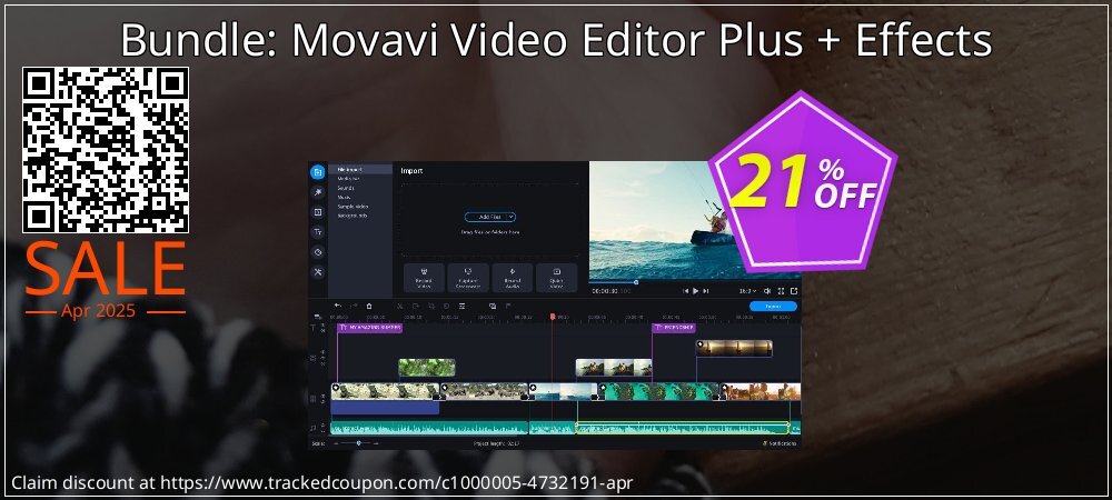 Bundle: Movavi Video Editor Plus + Effects coupon on Palm Sunday discounts