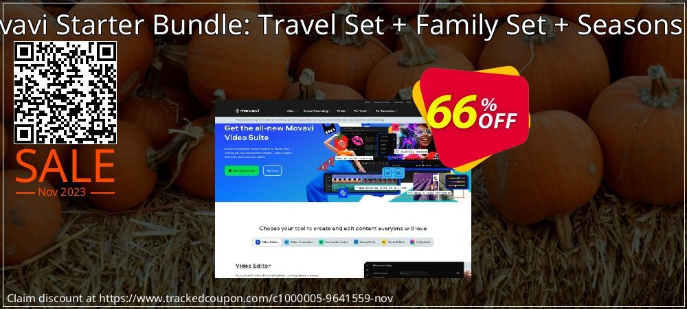 Movavi Starter Bundle: Travel Set + Family Set + Seasons Set coupon on Egg Day offering discount