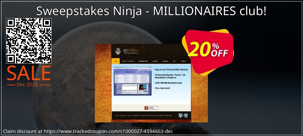 Sweepstakes Ninja - MILLIONAIRES club! coupon on Constitution Memorial Day offering sales