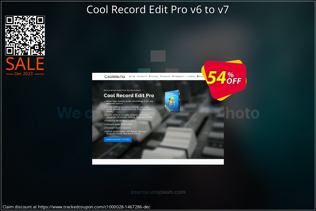 Cool Record Edit Pro v6 to v7 coupon on Palm Sunday deals
