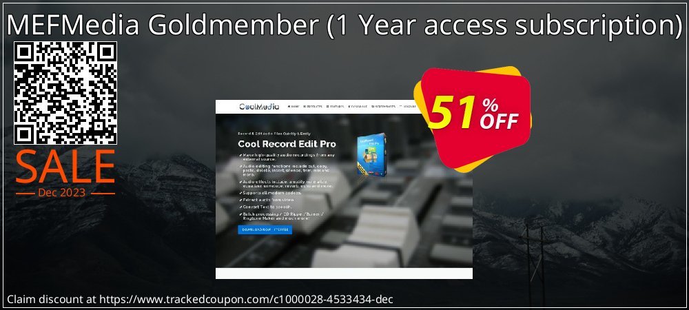 MEFMedia Goldmember - 1 Year access subscription  coupon on World Password Day offering discount