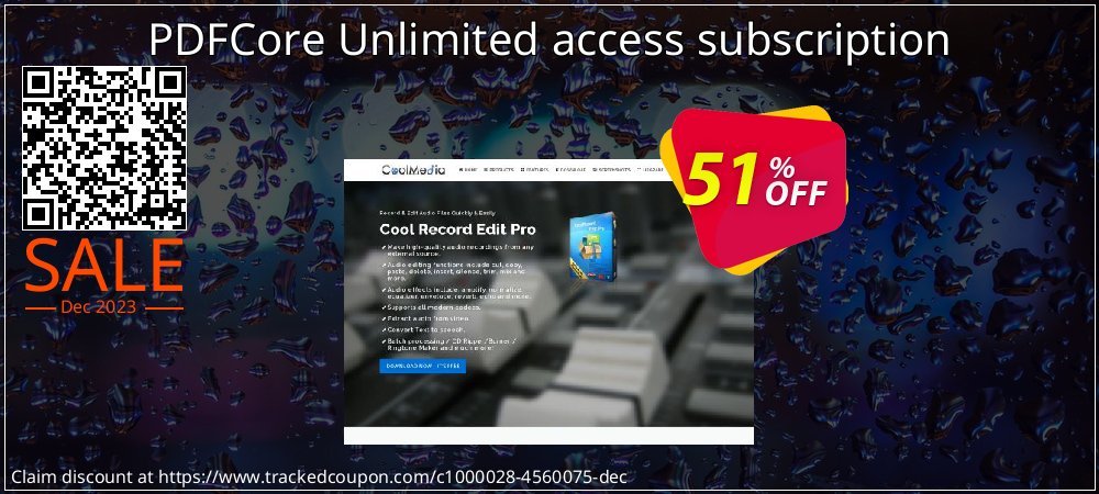 PDFCore Unlimited access subscription coupon on World Backup Day discount