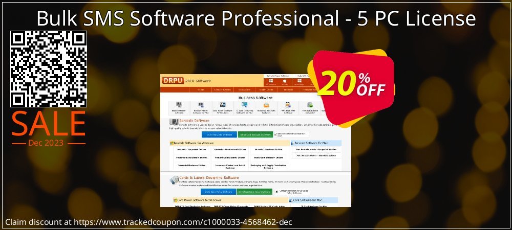 Bulk SMS Software Professional - 5 PC License coupon on April Fools' Day promotions
