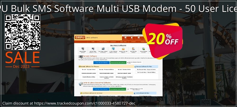 DRPU Bulk SMS Software Multi USB Modem - 50 User License coupon on April Fools' Day super sale