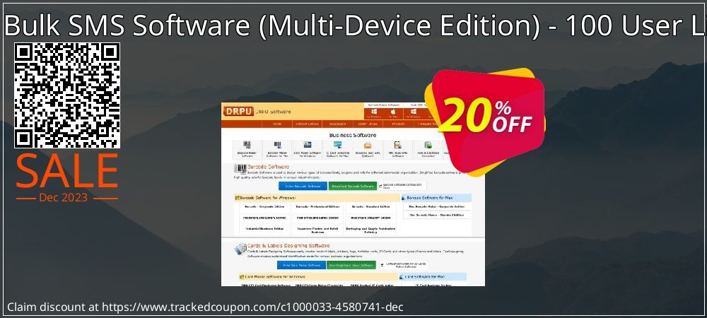 DRPU Bulk SMS Software - Multi-Device Edition - 100 User License coupon on World Party Day offer
