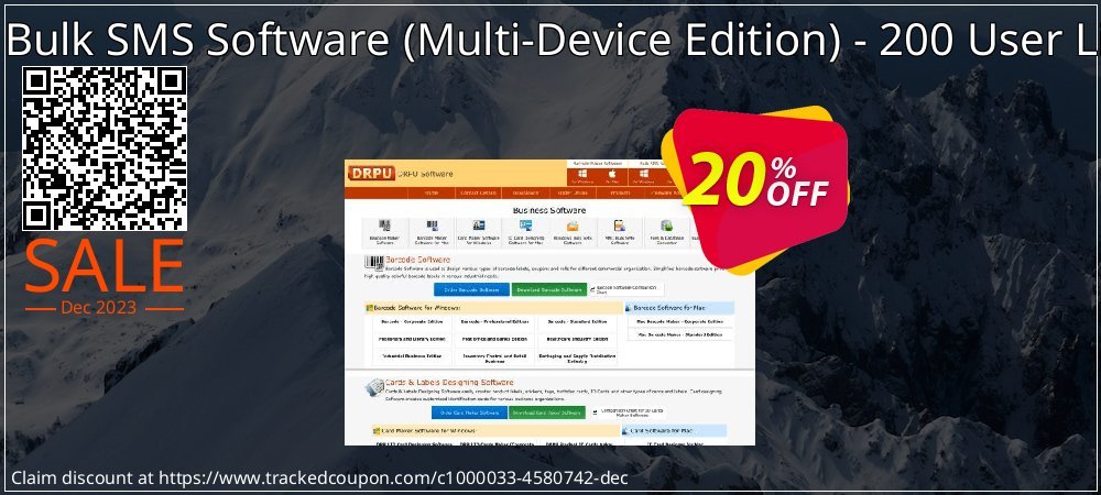 DRPU Bulk SMS Software - Multi-Device Edition - 200 User License coupon on Working Day offering discount