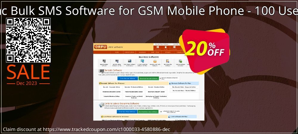 DRPU Mac Bulk SMS Software for GSM Mobile Phone - 100 User License coupon on World Party Day discount