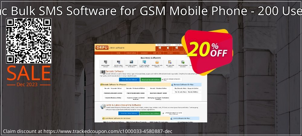 DRPU Mac Bulk SMS Software for GSM Mobile Phone - 200 User License coupon on April Fools' Day offering discount