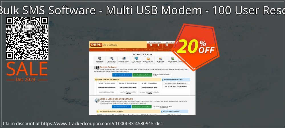 DRPU Mac Bulk SMS Software - Multi USB Modem - 100 User Reseller License coupon on National Walking Day offering sales