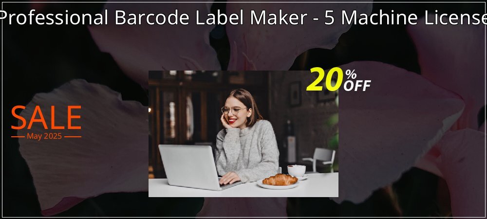 Professional Barcode Label Maker - 5 Machine License coupon on Virtual Vacation Day super sale