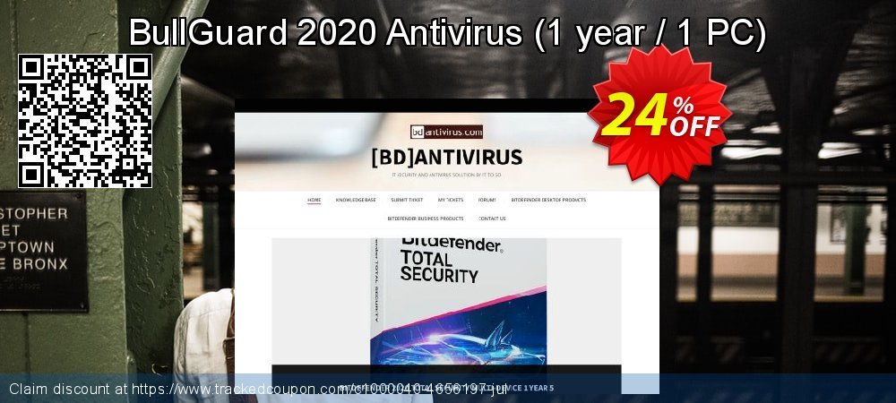 Get 20% OFF BullGuard 2018 Antivirus - 1 year / 1 PC offering sales