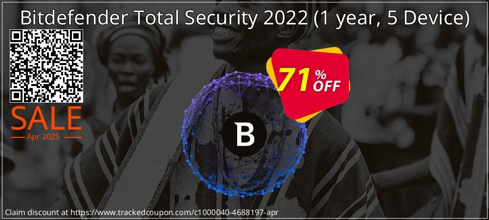 Bitdefender Total Security 2022 - 1 year, 5 Device  coupon on April Fools' Day offering sales